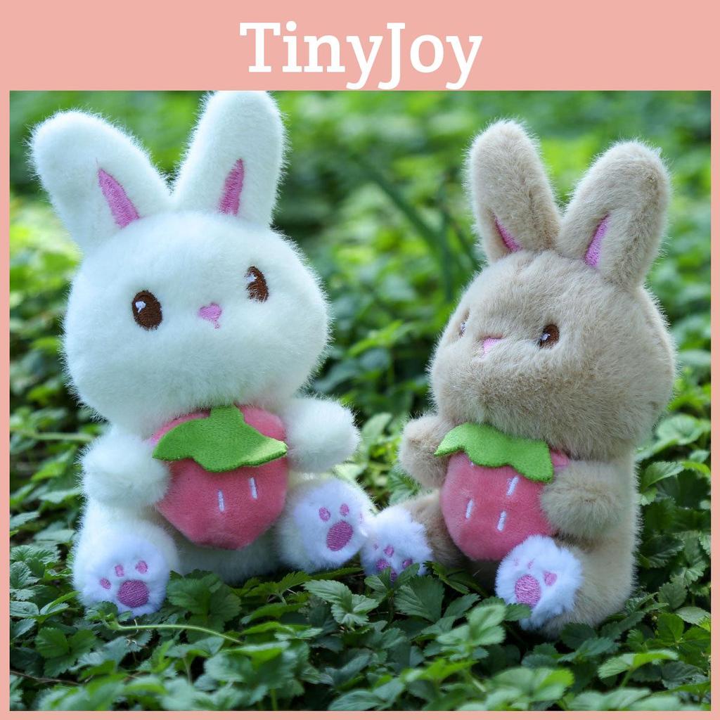 Plush Toy Bunny Keychain With Strawberry Design For Kids Gift And Bag Accessory