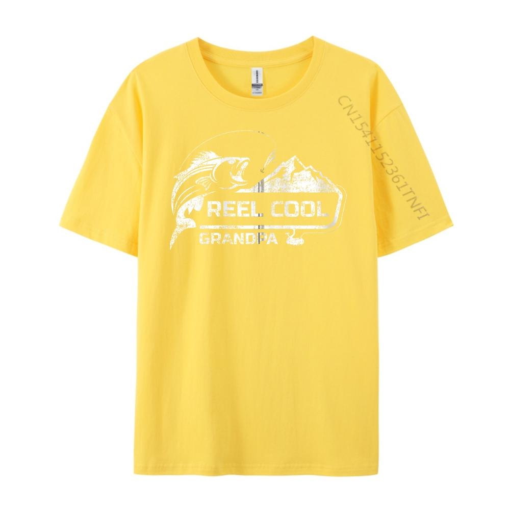 Fishing Retro Reel Cool Grandpa Fishing Teeshirt Graphic T Shirts Men Cotton Funny Camisas De Hombre