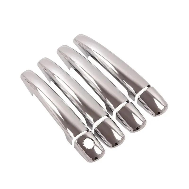 

For Citroen Jumpy Dispatch 2007-2015 Chrome Carbon Fiber Car door Handles Cover Trim Styling Stickers Auto Accessories silver 1 keyhole