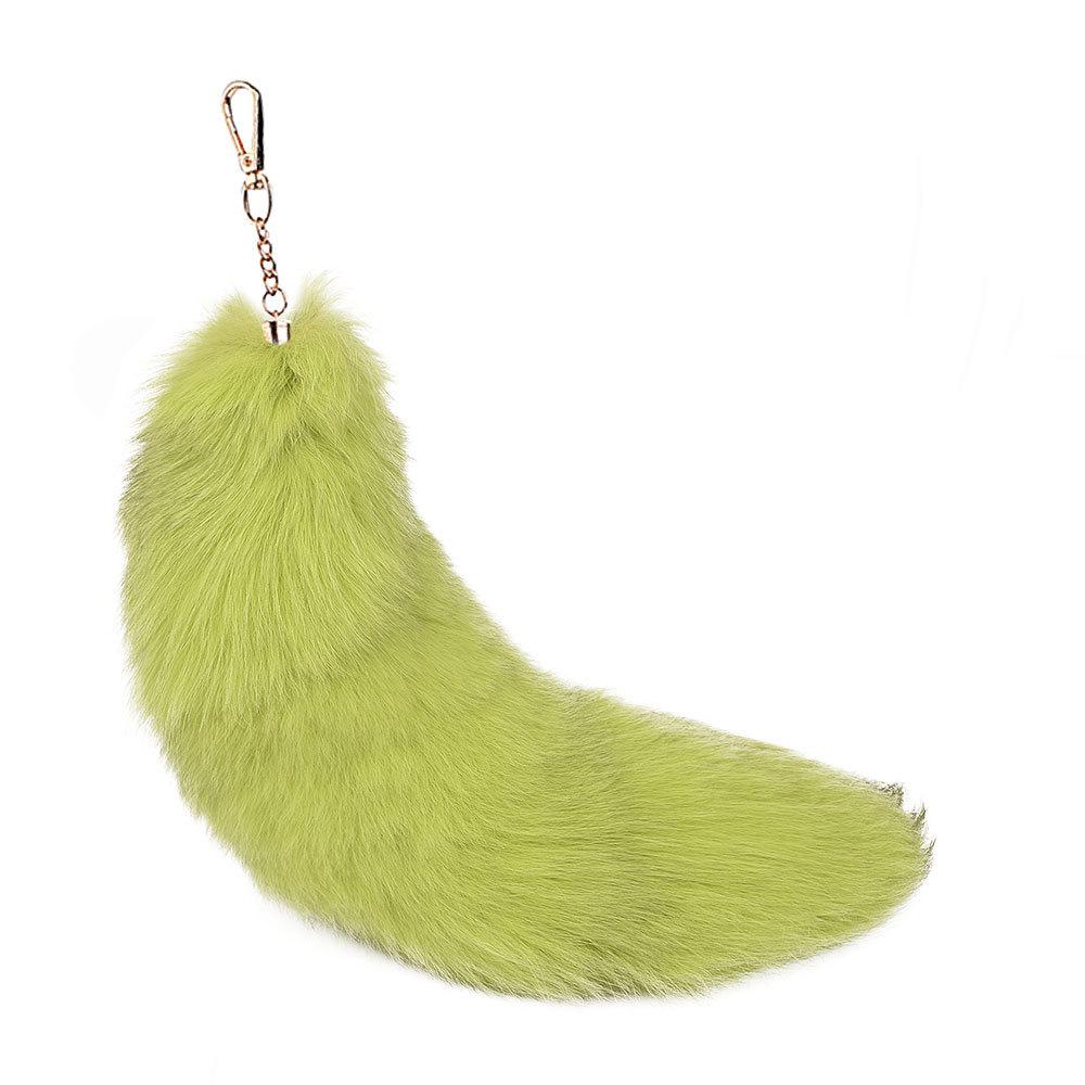 Silver Blue Fox Fur XL Pendant: Real Fur Women's Bag Charm & Car Keychain