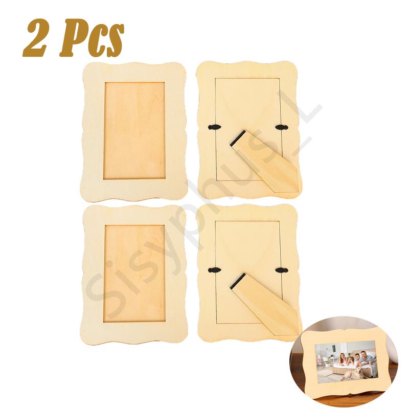 Wooden DIY Photo Frame Painting Photo Wooden Blank Photo Frame Vertical Postcard Frame Set Home Decoration Wedding Accents