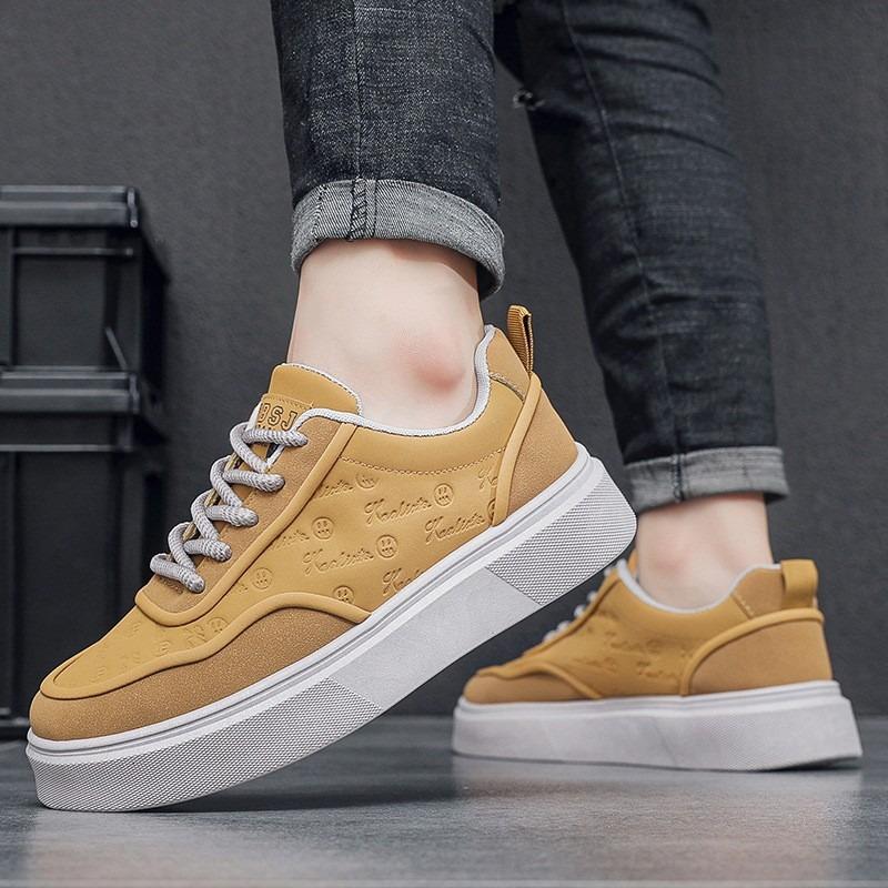 Autumn new men's casual sports shoes low-top lace-up fashionable versatile thick-soled heightening men's shoes trendy shoes men
