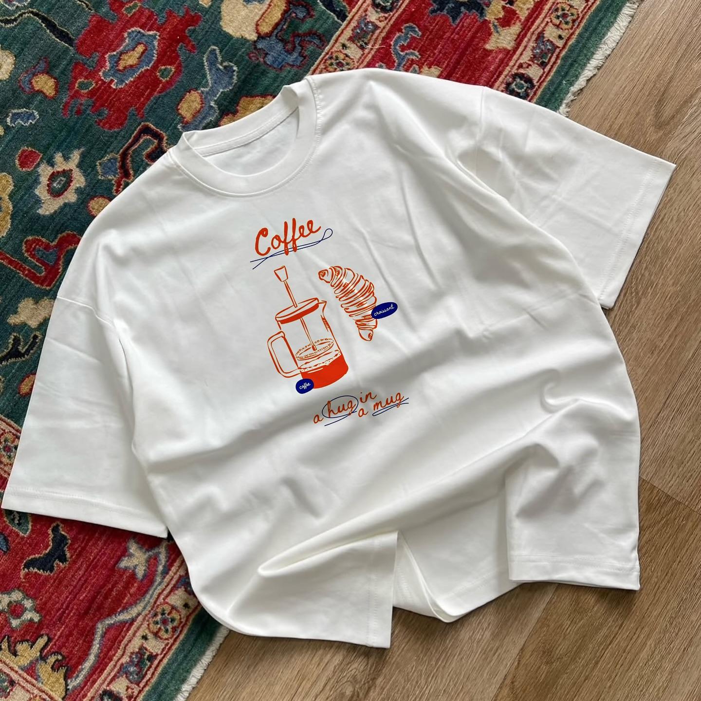 

Американский тренд Y2K дизайн с многократным кофейным узором, футболка с коротким рукавом и круглым вырезом, ретро, хай-стрит, хип-хоп, харадзюку, мужская, женская 4XL