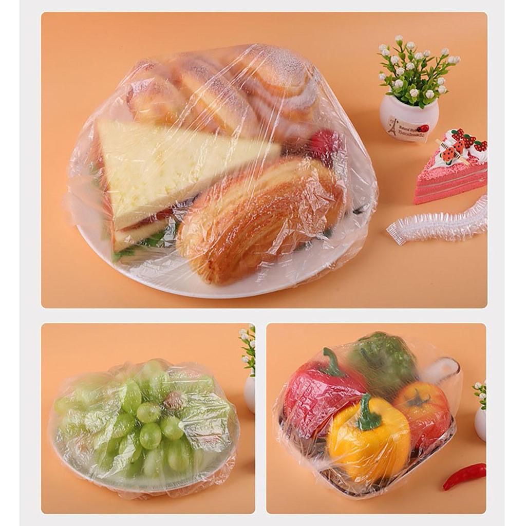 100Pcs Disposable Food Storage Covers for Bowls Elastic Plate Lid Covers Vacuum Bags For Kitchen Food Fresh Seal