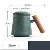 320ml Bluestone Glaze Ceramic Mug Simple Filter Tea Cup