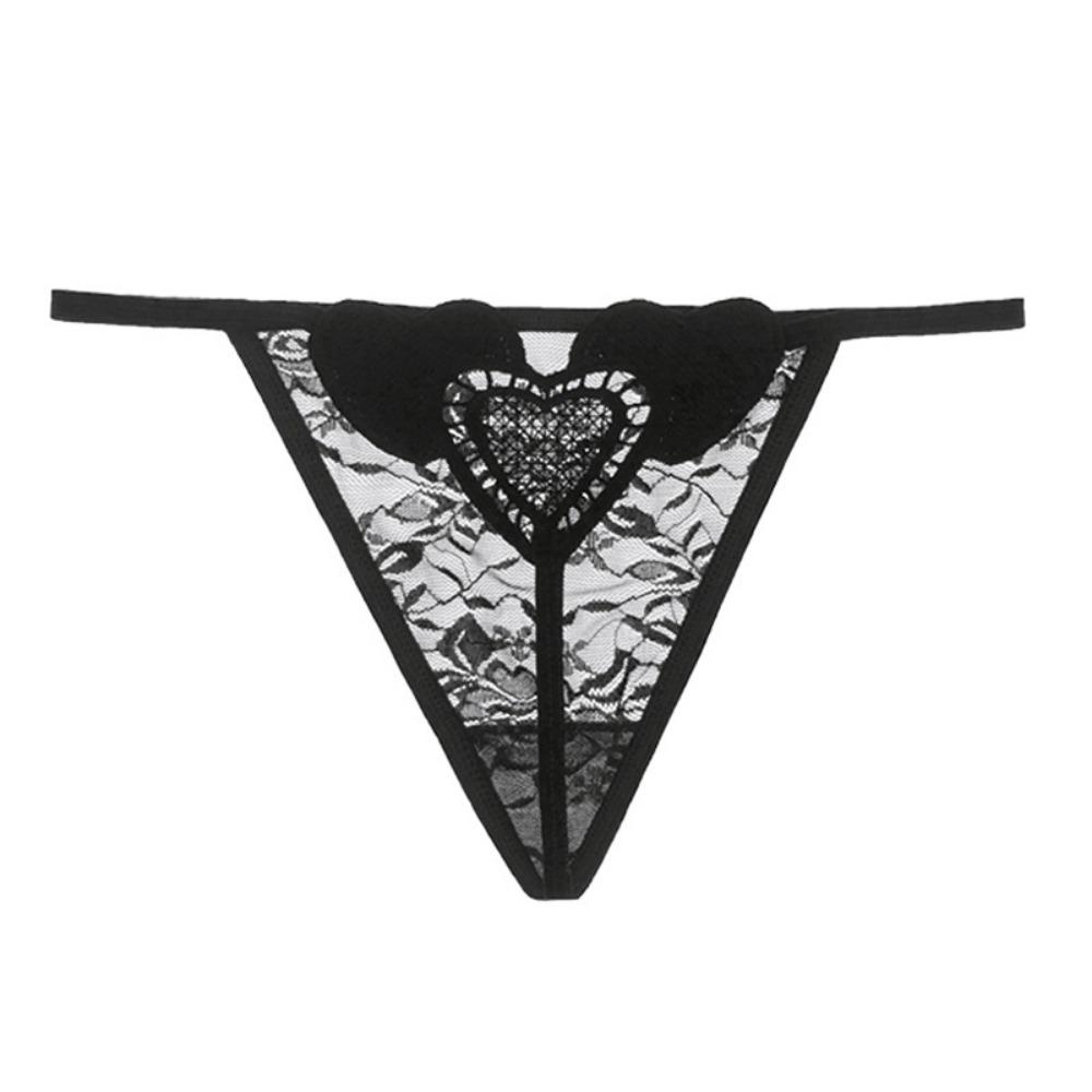 Luxury Korean Version of Women's Underwear Ultra-thin Transparent Heart-shaped Sexy Underwear, Women's Lace Thong T-pants 902