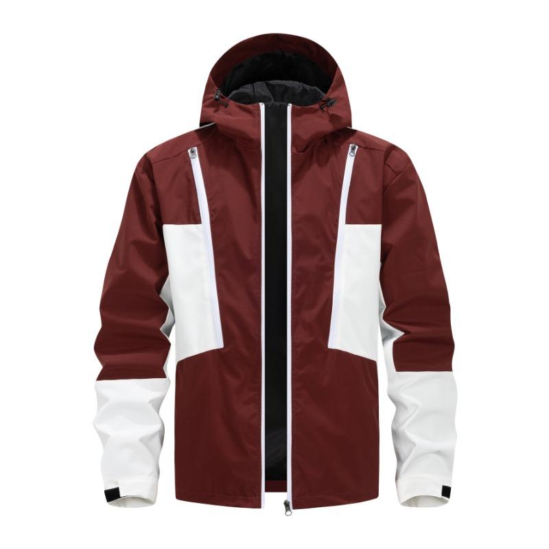 Spring and Autumn Men s Sports Outdoor Casual Loose Versatile Trendy Spliced Hooded Jacket Coat Top S