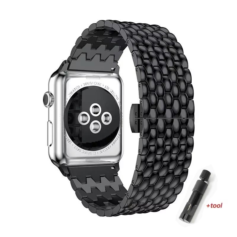 Dragon pattern metal for Apple Watch Band 44mm 45mm 41mm 40mm 38/42mm 49mm strap for iwatch series 7 8 5 4 6 SE Bracelet