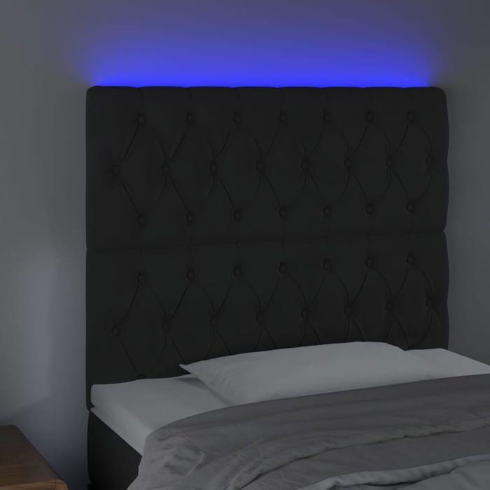 VidaXL Tête de Lit à LED Meuble de Chambre à Coucher Accessoire de Lit Simple Tête de Cadre de Lit Intérieur Noir 3122804