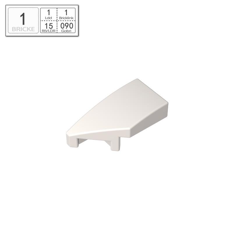 BRICKE 1x2 Curved Top Wedge Plate (Left) - Compatible with Lego 29120 Building Blocks indivual