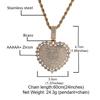 European and American Hip Hop Copper Set Zircon Love Pendant Full Diamond Heart Shaped Necklace Unisex Trendy Personalized Accessory