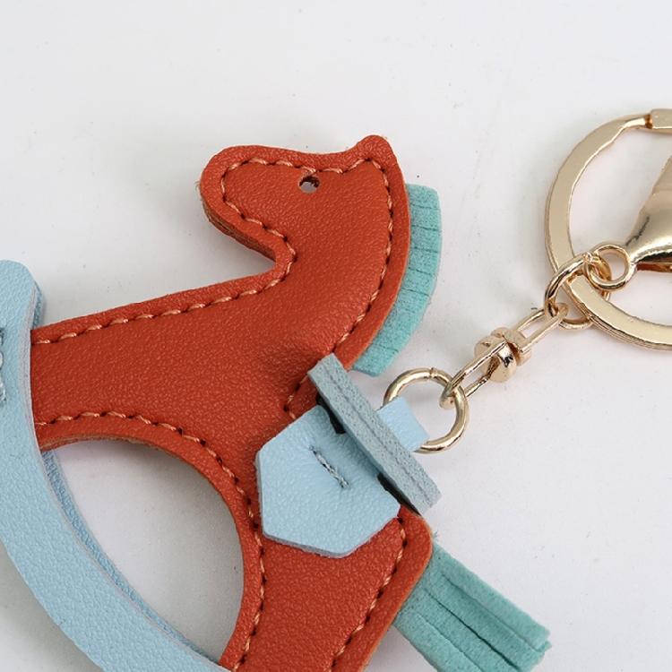 Fashion Key Rings Key Decorations Horse Shape Key Accessory Bag Ornament PU Leather Texture Keychain Perfect for Gifting