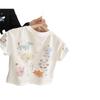 Baby Girl Summer Cotton T Shirt Cute Cartoon Print Short Sleeve Top Breathable Sweat Absorbent High End Infant Tee