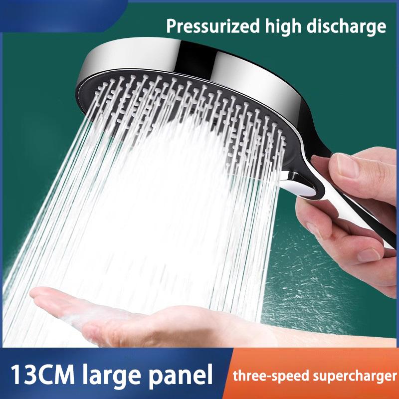 High Pressure Shower Head 13cm Panel 3 Modes Water Saving Spray Nozzle Shower Bathroom Accessories