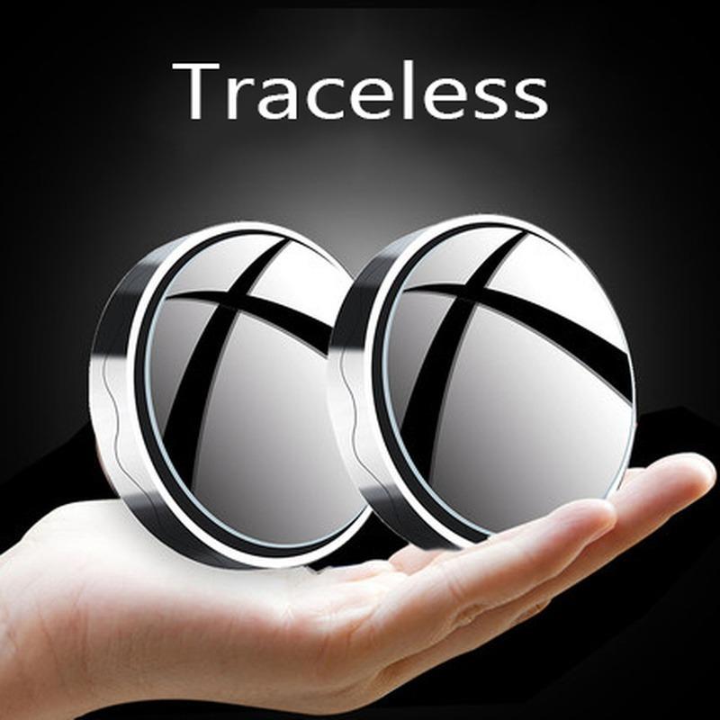 New 2pcs Convex Mounted Auxiliary Rear-view Mirror 360 Degree Rotation Wide-angle Round Frame Blind Spot Rear-view