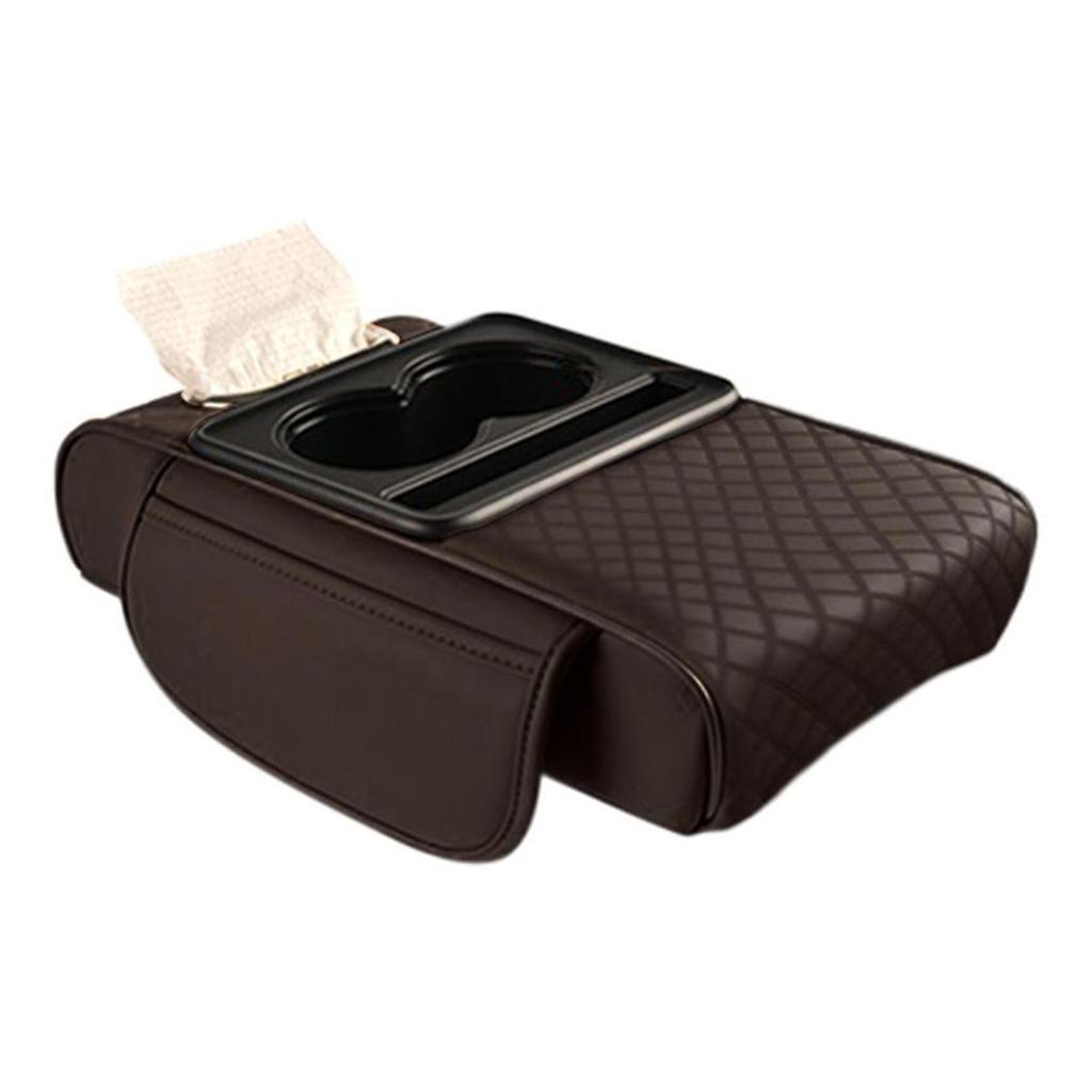 Car Armrest Box 7.5cm Thicken Height Pad Arm Rest Cushion With Pocket Tissue Cup Holder Memory Cotton Elbow Support Height Pad