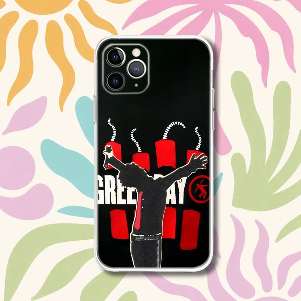 

G-Green Day American Idiot Dookie Transparent Phone Case For iPhone 17,13,15,12,11,14,16 Pro Max Mini 7,8 Plus SE4,17E Air Funda iPhone12PROMAX