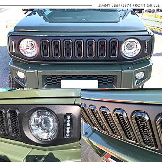 Jimny Sierra JB74 Grille Front Grille with LED Turn Signals and Daytime Running Chrome Plated Exterior Parts JB64/Jimny Lights,