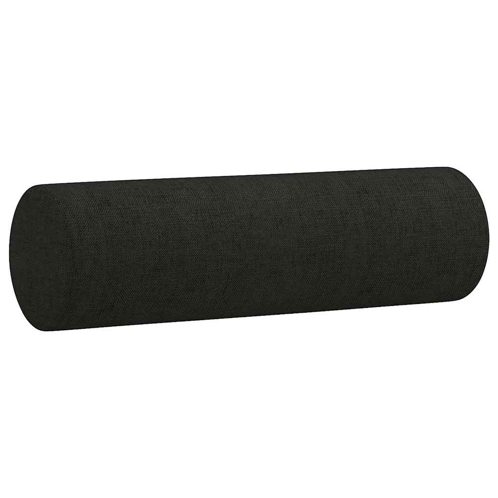 Vidaxl 3-Seater Sofa With Cushions, Black, 180 Cm, Fabric