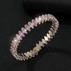 Full Diamond Zircon Open Bracelet Banquet Crystal Gold Silver Color Zircon Rhombus Bracelet