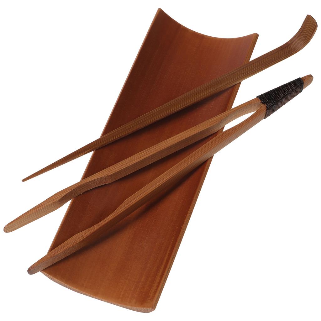 Tea Spoons Set Accessories for Lovers Gift Chinese Tong Ceremony Gongfu Utensils Loose Scoop Light Brown