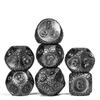 Cusdie Metal Solid DND Dices Pebbles Texture 7Pcs D4-D20 Polyhedral Dice Set for Role Playing Game Pathfinder Board Games TRPG
