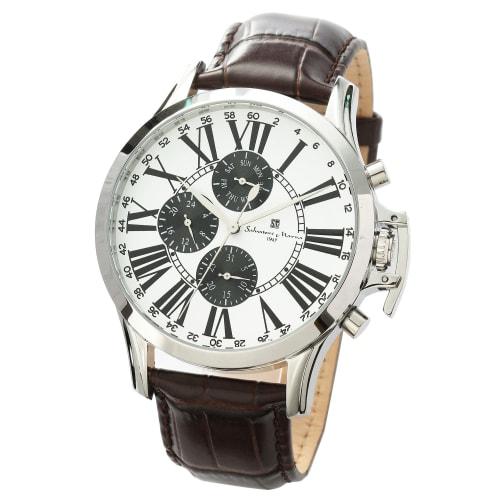 Salvatore Marra Stainless Steel Multi-Calendar SM23101-SSWH Men's