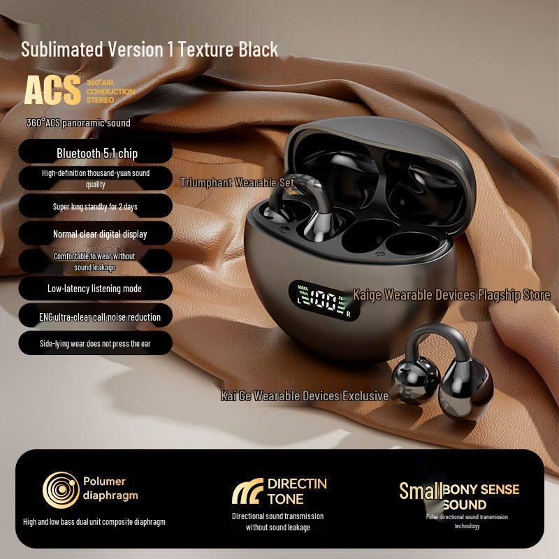 2025 Wireless Bone Conduction Clip-on Headphones: Binaural, High-Value, Super Clear Sound, Long Standby