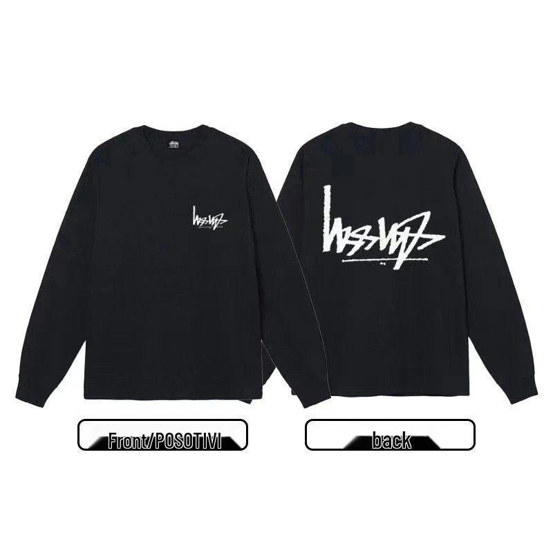 Sudadera Unisex con Estampado Stusy de Algodón Puro con Cuello Redondo - Estilo Moderno, Holgado y Casual