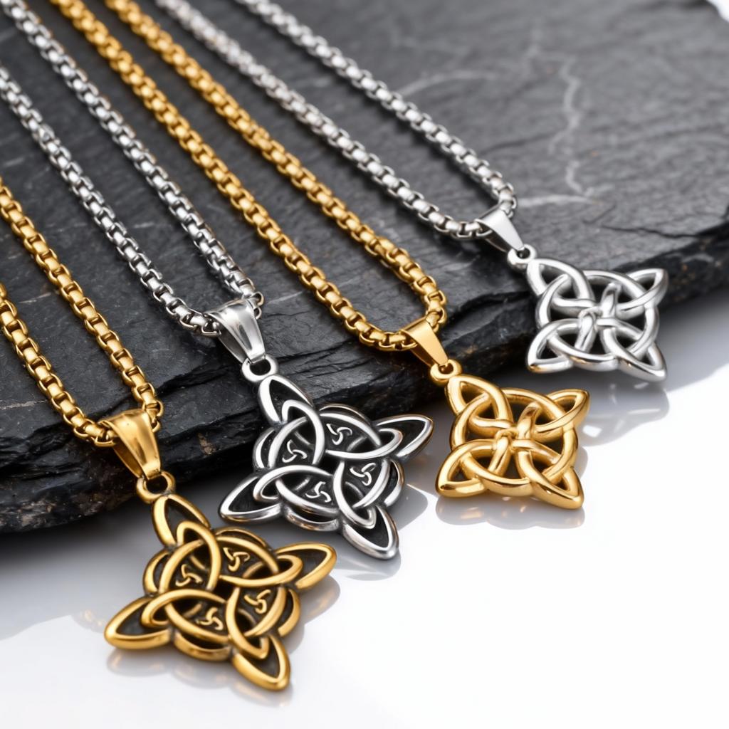 Stainless Steel Celtic Knot Necklace for Men Eternal Connection Jewelry Gift Durable Triquetra Pendant