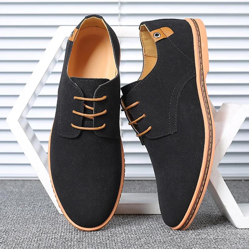 Top Quality Brown Oxford Shoes Men Derby Loafers Big Size 47 48 Casual Shoes Business Man Sneaker Yellow Dress Shoes Fashion