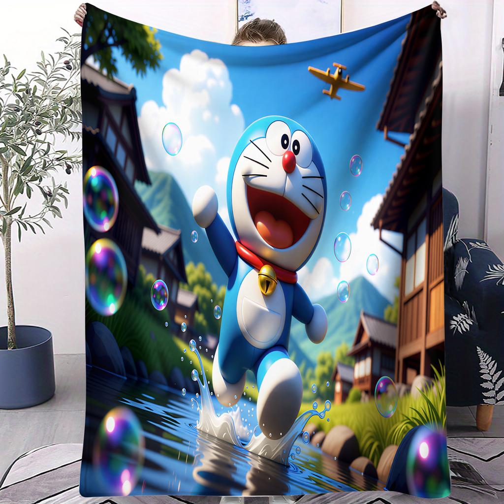 Coperta Copriletto Piccola in Peluche Doraemon Anime Giapponese Coperta da Divano Lancia Coperta Calda Novità per Tutte le Stagioni Regalo per Bambini Casa