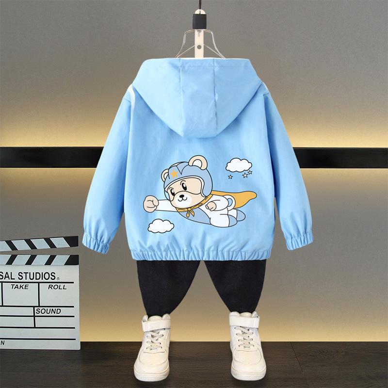 Jacke Kinder Outdoor Jungen und Mädchen Jacke Frühling Ball Dünner Abschnitt der Mittel- und Großkinder Locker Lässig Kapuze Rushing Mantel