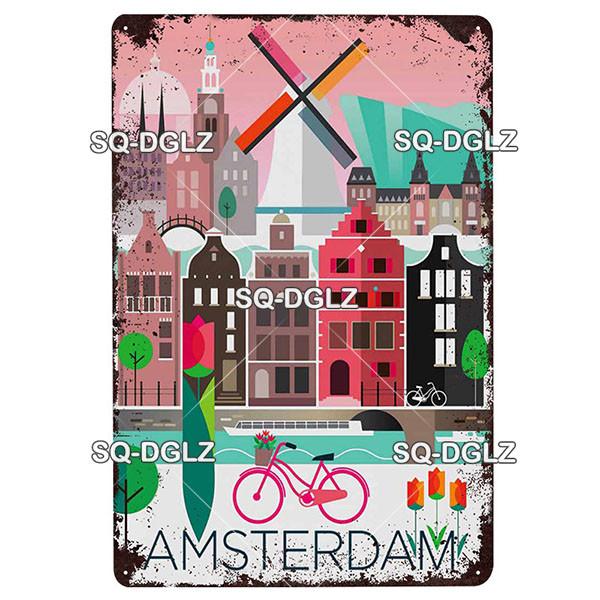 Metallschild „Tokyo City“, Vintage-Plakette, Dekor für Kneipen, Bars, Wanddekoration, Blechschild, Barcelona/Sydney/Norwegen, Poster, Geschenk