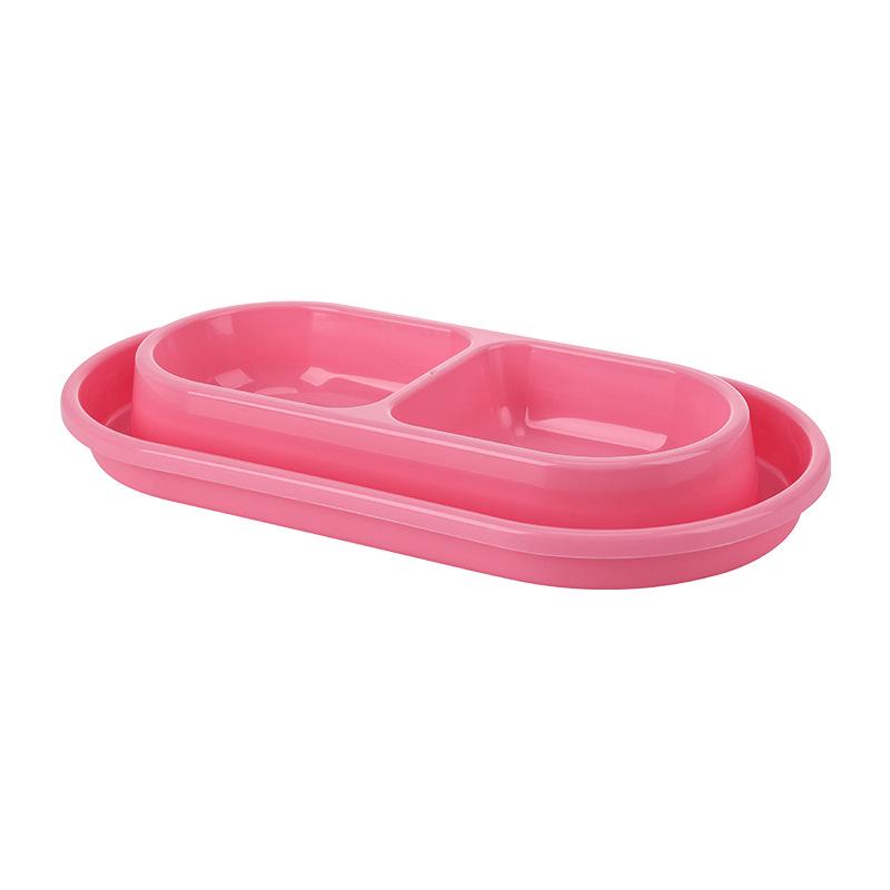 

Large Double Pet Bowl: Anti-Spill & Anti-Ant Design for Cats & Dogs - Ideal for Food & Water Small
