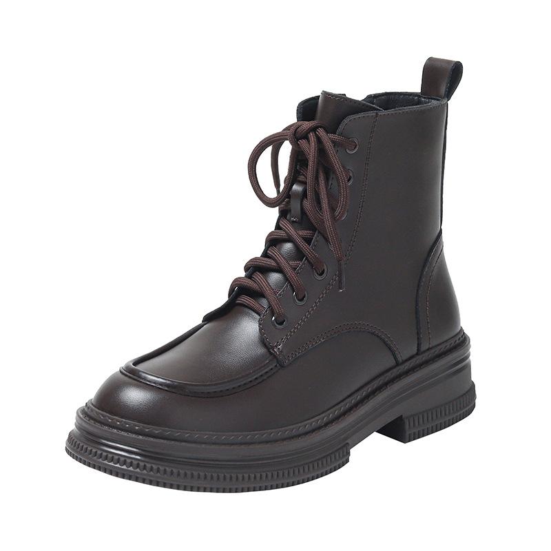 Fashion Luxury Women's Boots 2025 Spring Autumn Laceup Short Boots Fashion Anti-skid Platform Boots for Women Brand New Shoes Zapatos