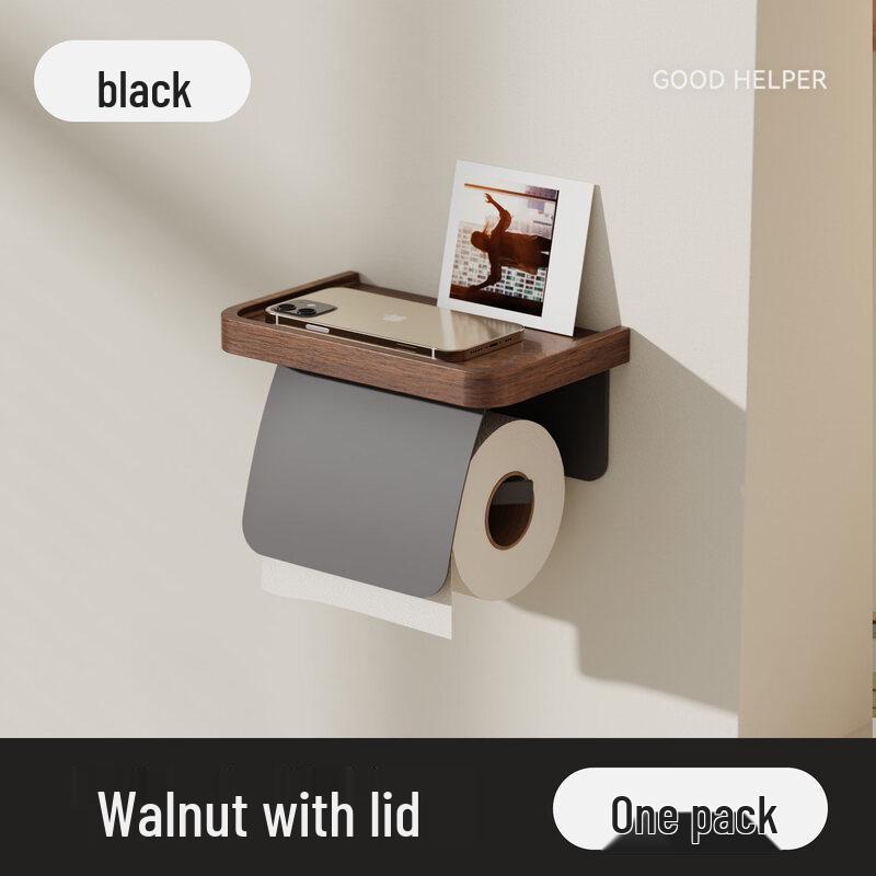 LIEI Walnut Bathroom Toilet Paper Holder
