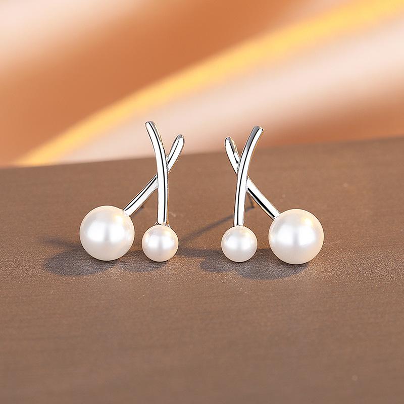 

Cross Design Earrings Sterling Silver Women S Premium Light Luxury Versatile Temperament Earrings Ear Jewelry 925 silver платиновый