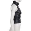 Gothic Punk Dark Style Leather Vest - Metal Decorated Sleeveless Top for Motorcycle & Cool Girl Group