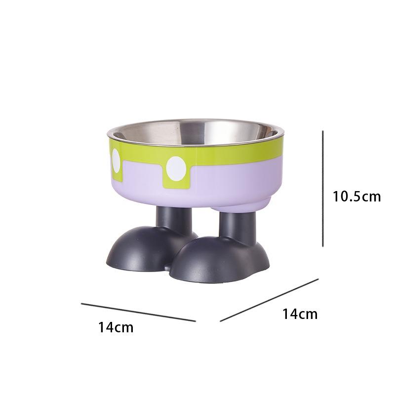Tazón para Mascotas de Acero Inoxidable Antideslizante de Gran Capacidad Tazón para Perro Tazón para Gato de Pie Alto Protección para el Cuello Tazón para Mascotas Anti-golpes Tazón para Gato