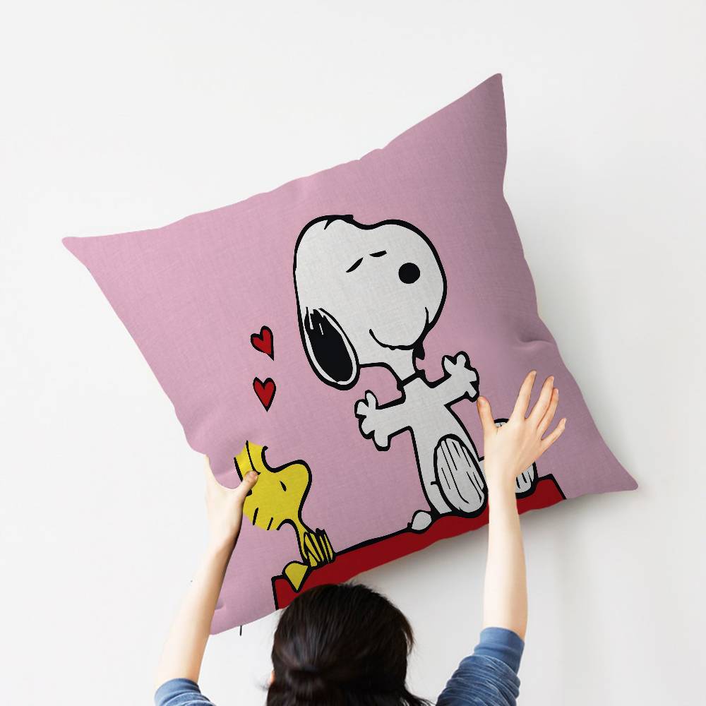 Cartoon S-SnoopyS Dog Cushion Cover Car Throw Pillow Case For Sofa Car Christmas Gift 40x40cm 45x45cm
