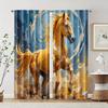 2 Pcs, Filtering Curtains (excluding Rods, Non-movable, Without Batteries) Colorful Horse (3) for Use In Bedrooms and Living