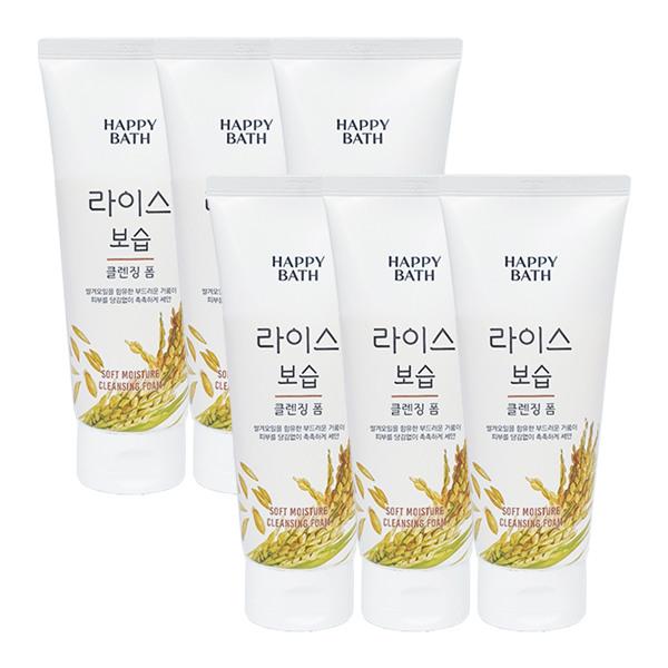 HAPPY BATH Rice Moisturizing Cleansing Foam 200g x6