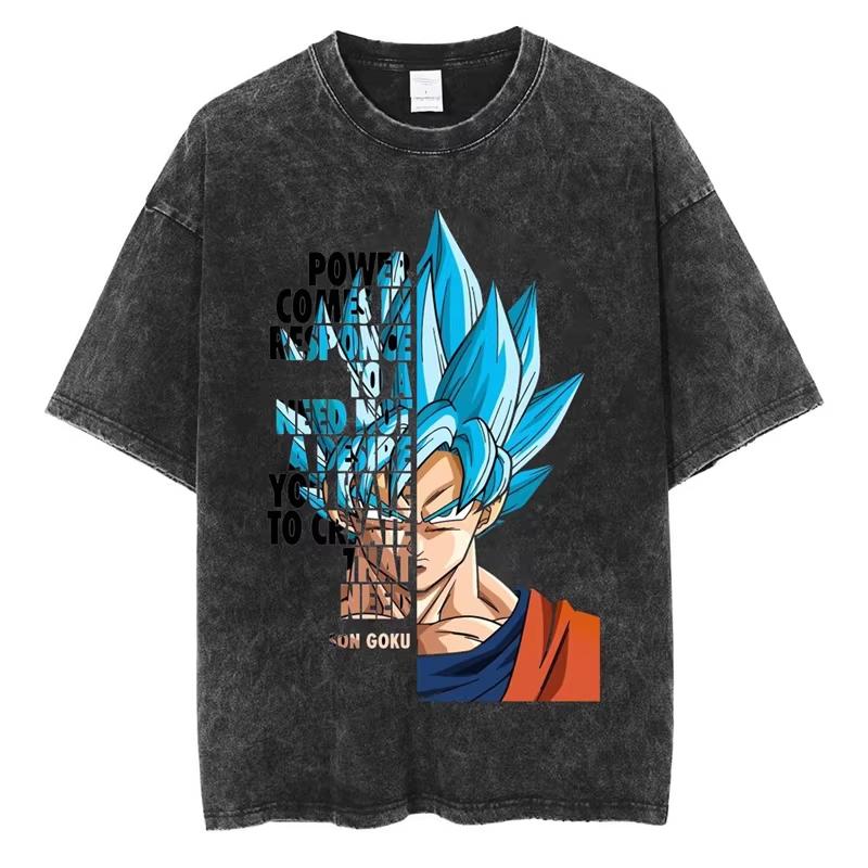 Summer Dragon Ball Gohan Nostalgic Anime Men's Washable T-shirt Heavyweight Family Matching