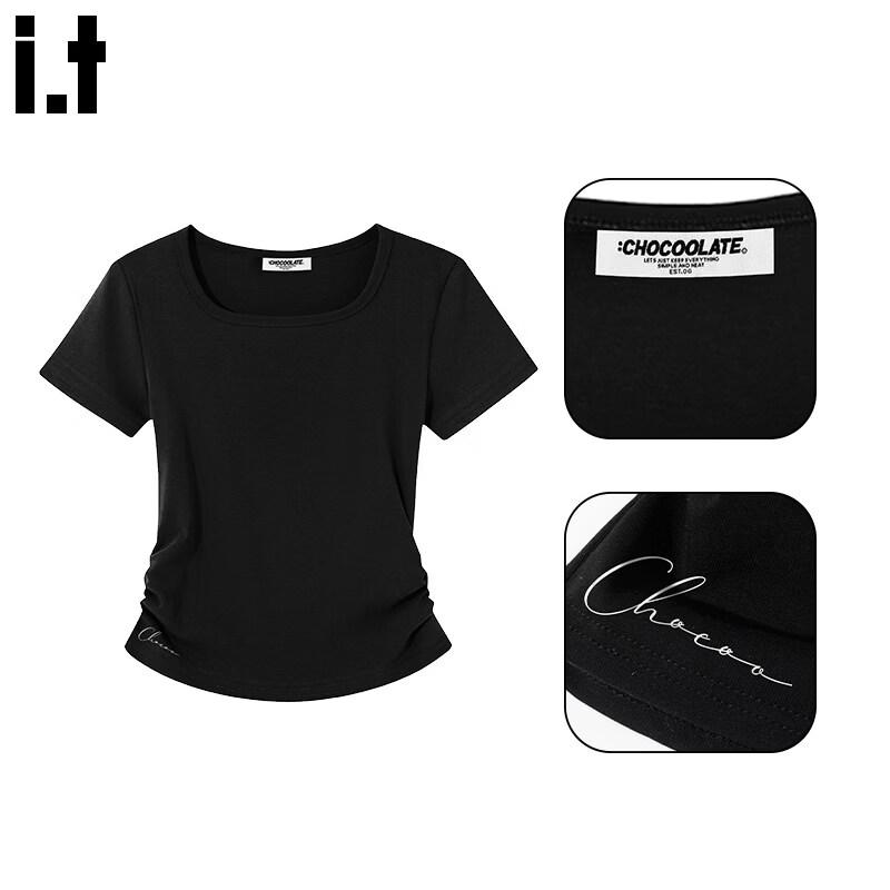 CHOCOOLATEit Women's Cinched Waist Short Sleeve T-Shirt