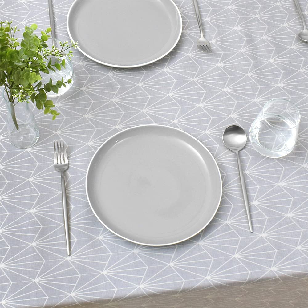 STYLE Decor Laminated Tablecloth (140cm X 210cm), Silver Light, W4801220