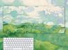 1pcs Oil painting mouse pad for girls with high appearance, office computer keyboard pad with high-end feel, green desk pad