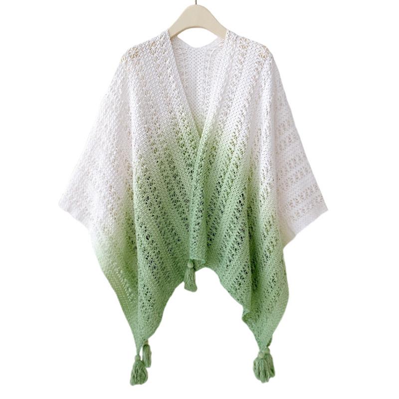 Spring Summer Thin Scarf Women Layers Poncho Sweet Color Spliced Hollow Wrap Shawl Casual Scarve Capa Para Mujer Pashmina Cloak