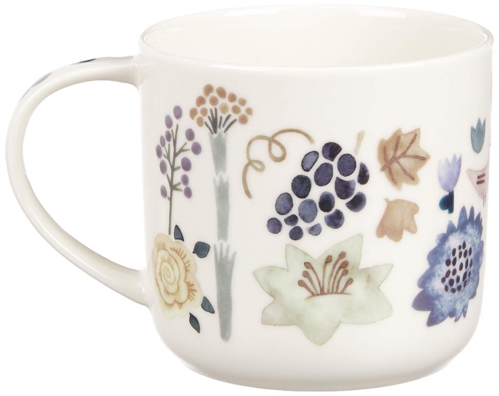 Yamaka Shoten MOOMIN Large Moomin Floral Nordic Microwave Birthday Gift for Made In "Herbarium" Mug, 350ml, Hattifatteners, Cup, Print, Style, Safe,