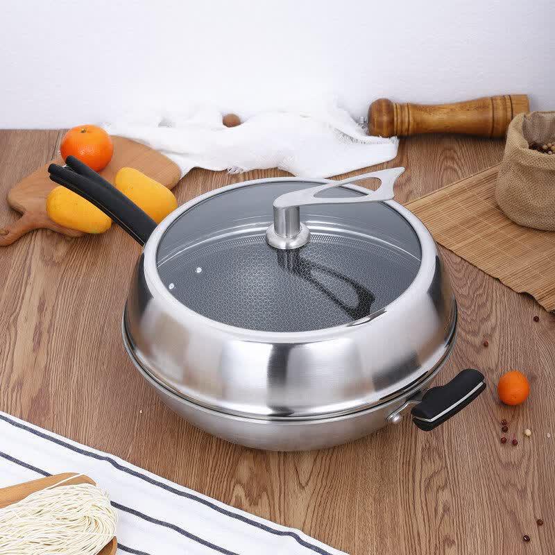 Youluo 32CM Heightened Stainless Steel Glass Pot Lid